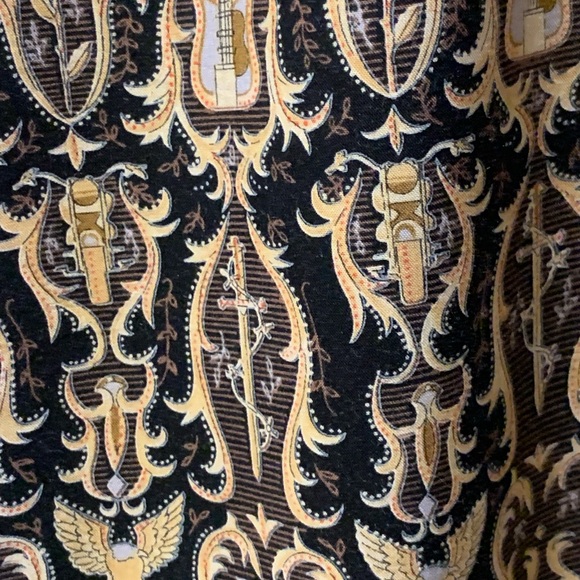 Harley Davidson Hawaiian Shirt Mens XL Motorcycle Button Up Guitar Cross Skulls - Picture 4 of 8